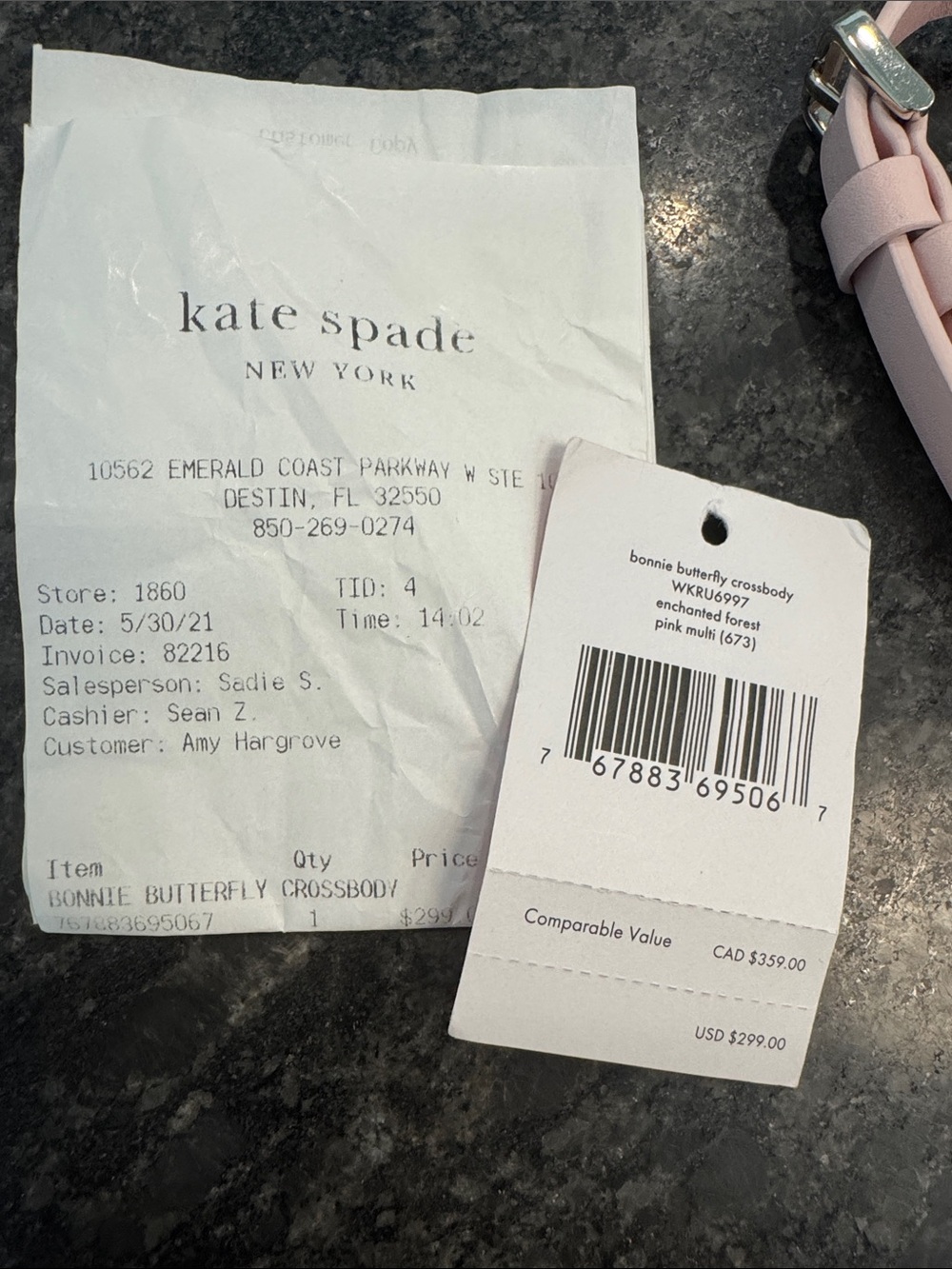 Kate Spade Pink Butterfly Wing Crossbody Bag - Picture 6 of 6